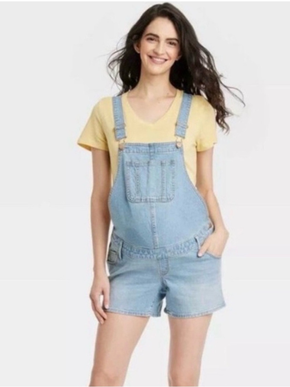 Isabel by Ingrid & Isabel Maternity denim jean overall shorts